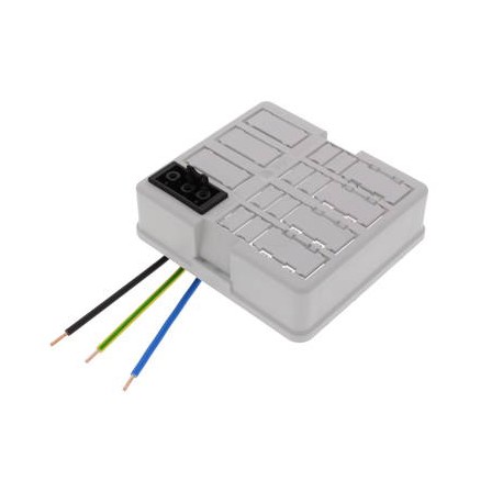 WHK 608SD 1x3p 10106022 WISKA WHK-Abdeckung mit 1 verdrahteter 3P-Stecker, RAL 7035, IP20, 108x98x44mm