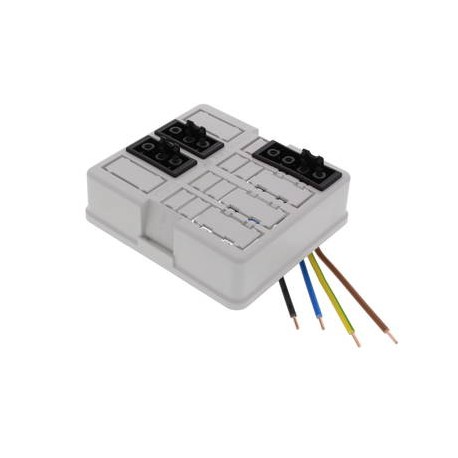 WHK 608SD 2x3p-1x4p 10106028 WISKA WHK-Abdeckung mit 2 3P-Steckverbindern + 1 verdrahteter 4P-Stecker, RAL 7..