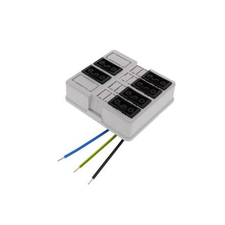 WHK 608SD 6x3p 10106029 WISKA Copertura WHK con 6 connettori 3P cablati, RAL 7035, IP20, 108x98x44mm