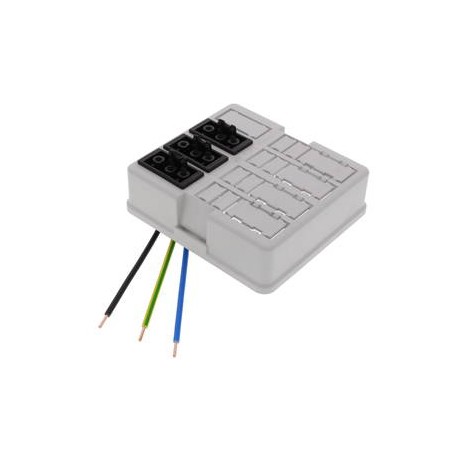 WHK 608SD 3x3p 10106030 WISKA Copertura WHK con 3 connettori 3P cablati, RAL 7035, IP20, 108x98x44mm