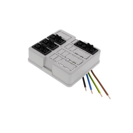 WHK 608SD 3x3p-1x4p 10106031 WISKA Coperchio WHK con 3 connettori 3P + 1 connettore 4P cablato, RAL 7035, IP..