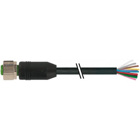 7000-19041-7050300 MURRELEKTRONIK M12 женский 0° с кабелем PUR 12x0,14 черный кабельная цепь AIN 3m