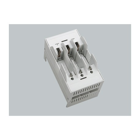 03316 WÖHNER NH000, 125A fuse base, for bars, flange, 3p up/down connection