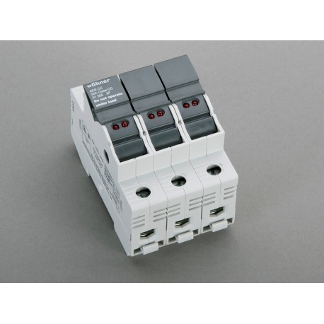 31300 WÖHNER Держатель предохранителя класса CC 3p, 30A / 600V с индикатором света