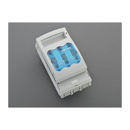 33075 WÖHNER NH fuse holder, over bars, 160A, screw output down and flange output above