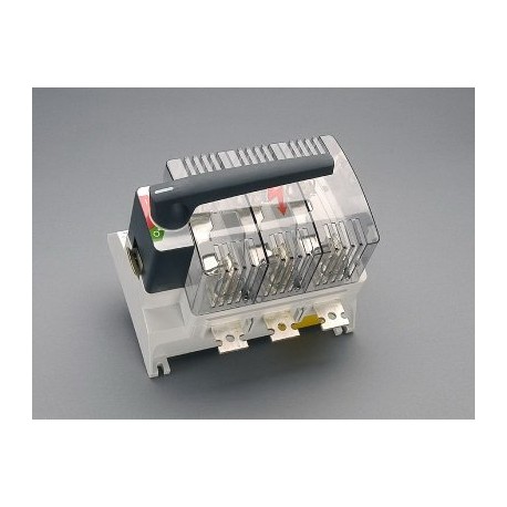 33338 WÖHNER Fuse-loaded cutting switch, 3p, NH1, 250A, plate mount, gray lever