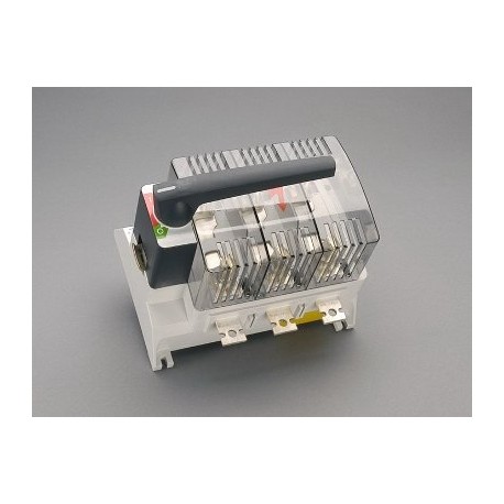 33339 WÖHNER Fuse-loaded cutting switch, 3p, NH2, 400A, plate mount, gray lever