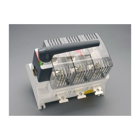 33340 WÖHNER Fuse-loaded cutting switch, 3p, NH3, 630A, plate mount, gray lever
