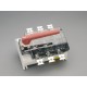 33357 WÖHNER Capus, triple cut disconnector, M10 screw, red lever, 630A, board mount