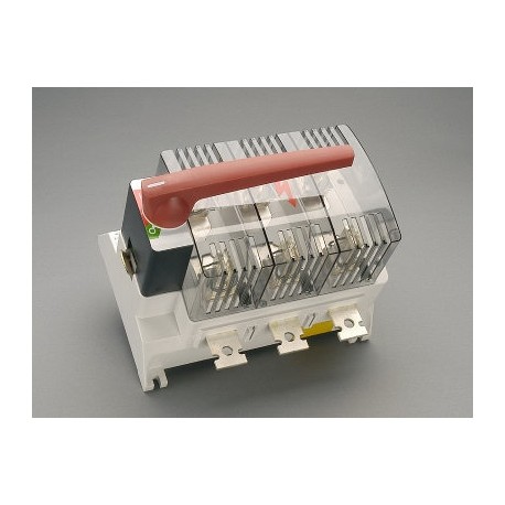 33362 WÖHNER Capus, disconnector,3p, with fuses, M12 screw, red lever, size 3, 630A, board mount