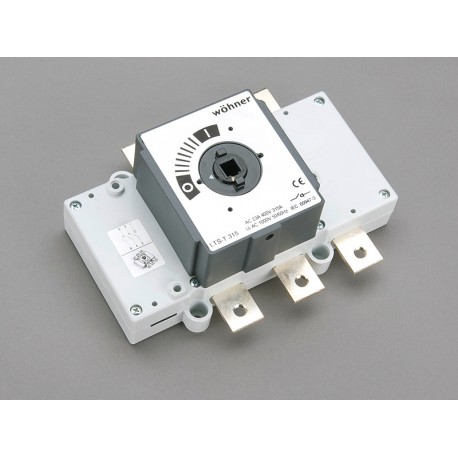 33430 WÖHNER CAPUS Panel, 3P load cut switch without lever, 315A, M10 screw