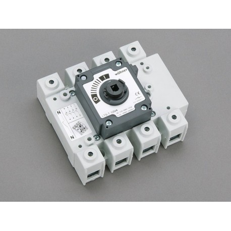 33440 WÖHNER CAPUS Panel, 3P+N load cut switch without lever, 125A, Flange 95 mm2