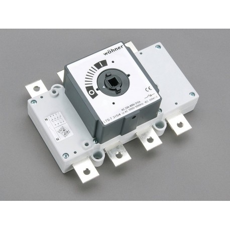 33446 WÖHNER CAPUS Panel, 3P+N load cut switch without lever, 315A, M10 screw