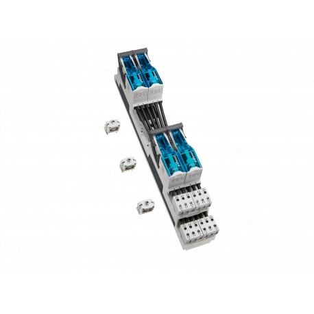 33777 WÖHNER QUADRON 185Power, CrossBoard Basic System Adapter mit 4xNH 000, 3p Sicherungstrennschalter, Ans..