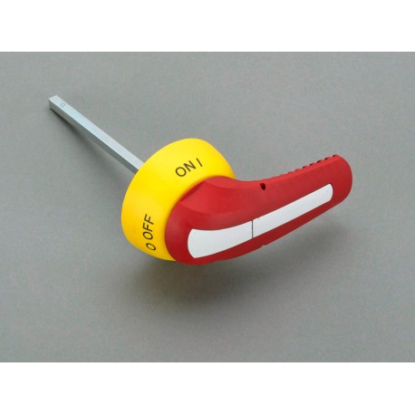 33970 WÖHNER Leva porta rosso/gialla, asse incluso, per interruttore 40-250A