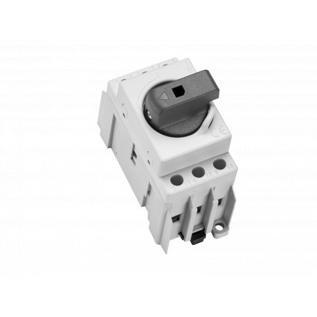 33808 WÖHNER Capus SD Panel, 16A, 3p Switch-Seiter, 1.5-16mm2 Flanschklemme, schwarzer Hebel