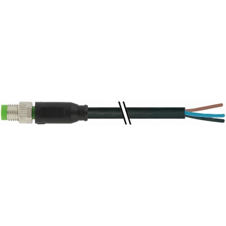 7000-08001-6102000 MURRELEKTRONIK M8 male 0° A-cod. with cablePVC 3x0.25 bk UL/CSA 20m