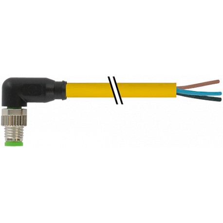 7000-08021-0200500 MURRELEKTRONIK M8 macho 90° con cable PUR 3x0.25 amarillo UL/CSA 5m