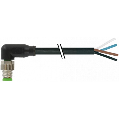 7000-08031-6110500 MURRELEKTRONIK M8 macho 90° com cabo PVC 4x0.25 preto UL/CSA 5m