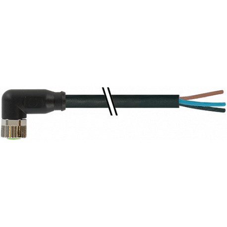 7000-08081-6202000 MURRELEKTRONIK M8 hembra 90° con cable PUR 3x0.25 negro 20m