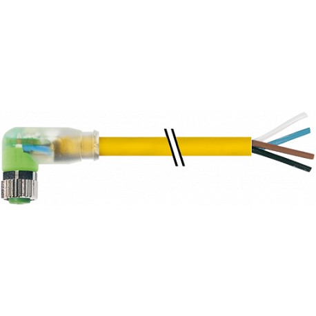 7000-08102-0310300 MURRELEKTRONIK М8 женский 90° с кабелем Сид PUR 4x0.25 желтый UL/CSA + кабельная цепь 3m
