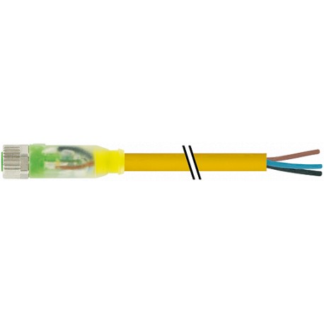 7000-08111-0200750 MURRELEKTRONIK M8 hembra 0° LED con cable PUR 3x0,25 amarillo UL,CSA 7,5m