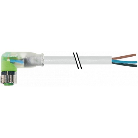 7000-08121-2102000 MURRELEKTRONIK M8 hembra 90° con cable LED PVC 3x0.25 gris UL/CSA 20m