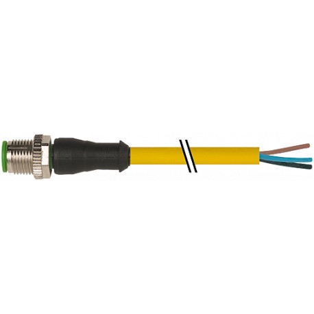 7000-12001-0130150 MURRELEKTRONIK M12 macho 0° con cable PVC 3x0.34 amarillo UL/CSA 1,5m