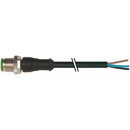 7000-12001-6131000 MURRELEKTRONIK M12 male 0° with cable PVC 3x0.34 black UL/CSA 10m
