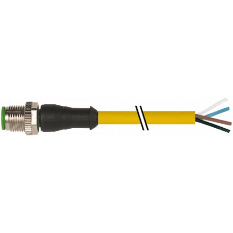 7000-12021-0140050 MURRELEKTRONIK M12 macho 0° con cable PVC 4x0.34 amarillo UL/CSA 0,5m
