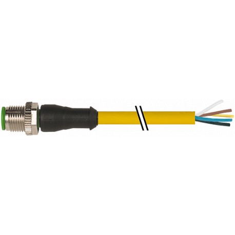 7000-12041-0252000 MURRELEKTRONIK M12 macho 0° con cable PUR 5x0.34 amarillo UL/CSA 20m