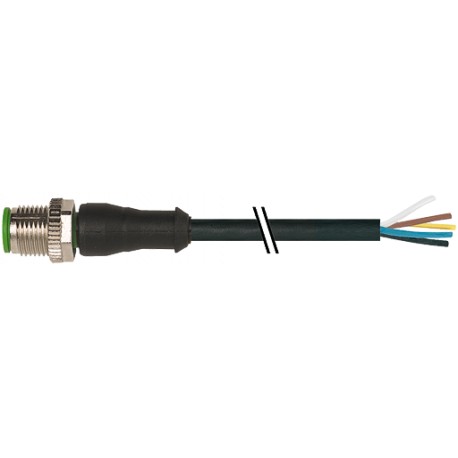 7000-12041-6252000 MURRELEKTRONIK M12 macho 0° com cabo PUR 5X0.34 preto 20m