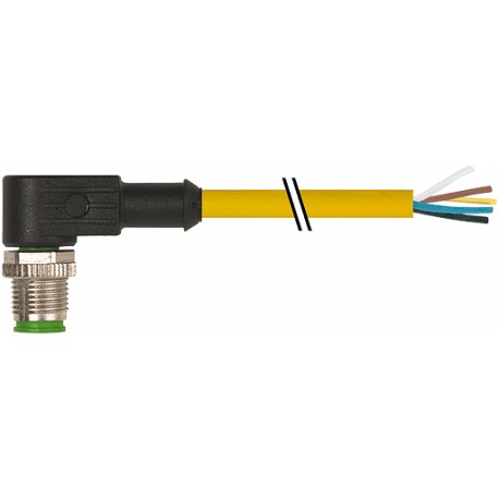 7000-12121-0150150 MURRELEKTRONIK M12 macho 90° con cable PVC 5X0.34 amarillo UL,CSA 1.5m