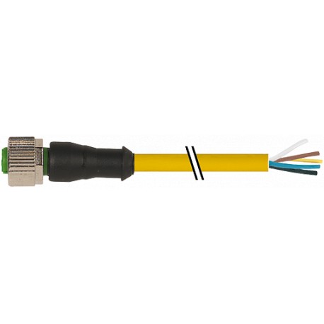 7000-12241-0550500 MURRELEKTRONIK M12 женский 0° с кабелем PUR 5X0.34 желтый UL/CSA + робот + кабельная цепь..