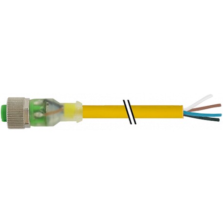 7000-12281-0130150 MURRELEKTRONIK M12 женский 0° с кабелем + LED PVC 3X0.34 желтый UL/CSA 1.5m