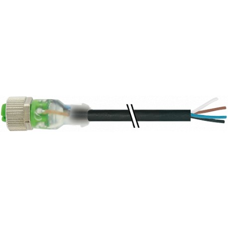 7000-12281-6230300 MURRELEKTRONIK M12 female 0° with cable LED PUR 3x0.34 black UL/CSA 3m