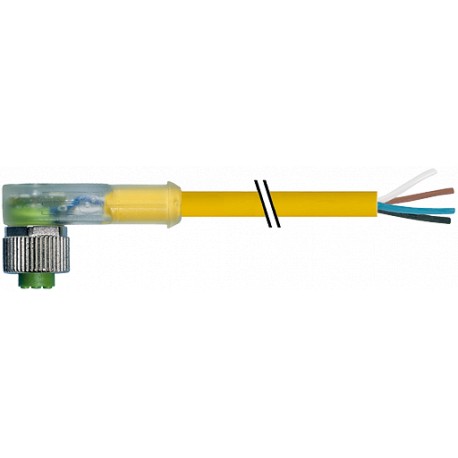 7000-12401-0330500 MURRELEKTRONIK M12 женский 90° с кабель LED PUR 3X0.34 желтый UL/CSA, кабельная цепь 5m