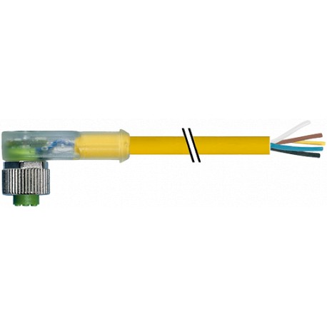 7000-12441-0250300 MURRELEKTRONIK M12 hembra 90° con cable LED PUR 5x0.34 amarillo UL/CSA 3m
