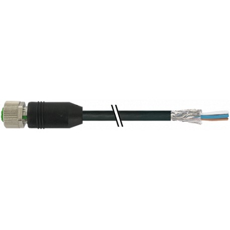 7000-13201-6010500 MURRELEKTRONIK M12 hembra 0° con cable PVC 4x0.34 apantallado negro UL/CSA 5m