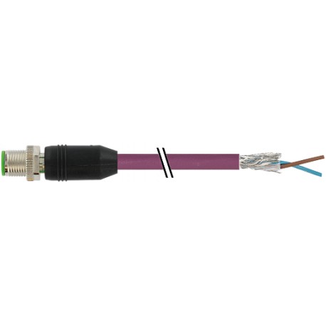 7000-14051-8400400 MURRELEKTRONIK M12 macho 0° B-cod. com cabo Profibus PUR 1x2xAWG24 blindado violeta UL/CS..