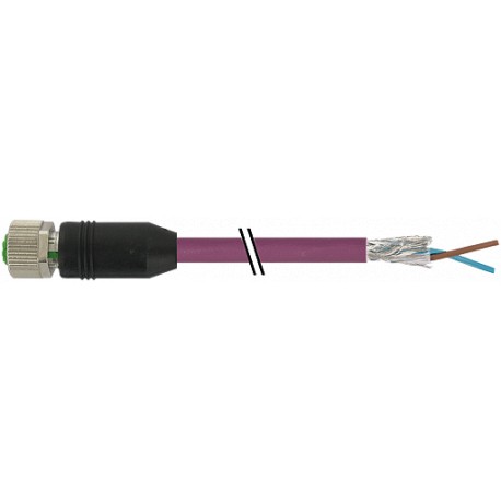 7000-14061-8430300 MURRELEKTRONIK M12 female 0° B-coded with cable, Profibus PUR 1x2xAWG23 shielded violet t..