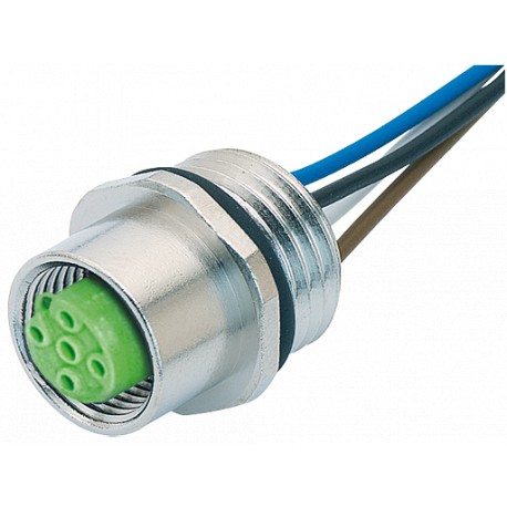 7000-14161-9750020 MURRELEKTRONIK M12 female receptacle B-cod. front mount PP 5x0.34 0.2m