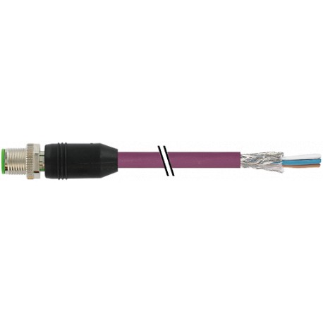 7000-14241-7992000 MURRELEKTRONIK M12 male 0° B-coded Interbus PUR 3x2x0.25 shielded violet 20m