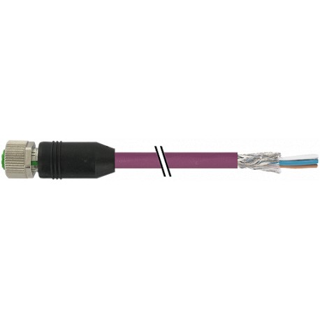 7000-14261-7992000 MURRELEKTRONIK M12 female 0° B-coded with cable, Interbus PUR 3x2x0.25 shielded violet 20m