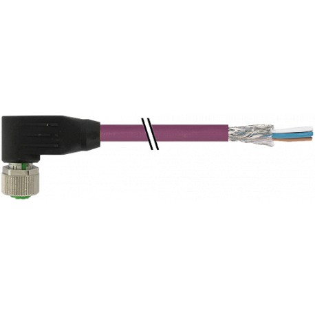 7000-14271-7990300 MURRELEKTRONIK M12 female 90°, B-coded, Interbus PUR 3x2x0.25 shielded violet 3m