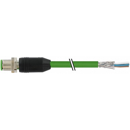 7000-14541-6590750 MURRELEKTRONIK M12 macho 0° D-cod. con cable EN PUR 2x2xAWG22 apantallado verde UL/CSA + ..