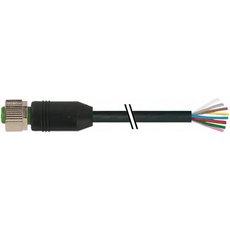 7000-17041-6070300 MURRELEKTRONIK M12 hembra 0° con cable PVC 8x0.25 negro UL/CSA 3m