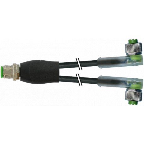 7000-40801-6130150 MURRELEKTRONIK M12 distributore a Y / M12 femmina 90° + LED PVC 3X0.34 nero UL/CSA 1.5m