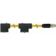 7000-41611-0370150 MURRELEKTRONIK M12 macho 0°+cable / MSUD tapón válvula doble 18 mm PUR 4X0.75 amarillo UL..