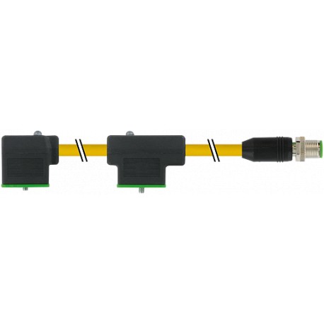 7000-41611-0370150 MURRELEKTRONIK M12 мужчин 0°+кабель / MSUD двойной клапан разъем 18 мм PUR 4X0.75 желтый ..